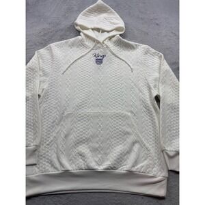 NBA Sacramento Kings White Cable Knit Textured Pullover Hoodie Mens Large NEW